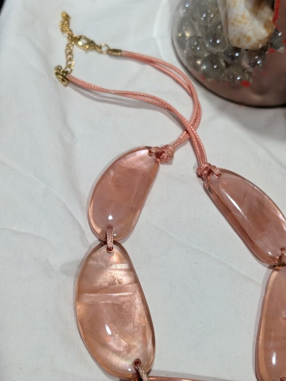 Gorgeous Chunky Blush Pink Resin Statement Necklace
